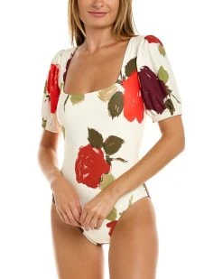 Kate Spade New York Puff Sleeve Tank One-Piece Women Swimwear & Coverups