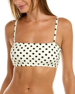 Kate Spade New York Square Neck Bandeau Bikini Top Women Swimwear & Coverups