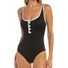 Kate Spade New York Contrast Square Neck Tank One-Piece Women Swimwear & Coverups