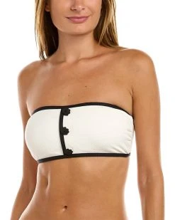 Kate Spade New York Contrast Bandeau Bikini Top Women Swimwear & Coverups