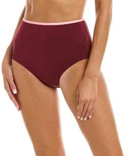 Kate Spade New York Contrast High-Waist Bikini Bottom Women Swimwear & Coverups